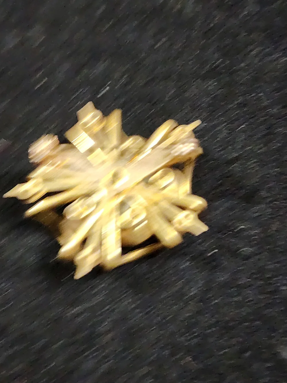 Vintage 60s Rhinestone Filigree Brooch Gold Tone Atomic Starburst Statement Pin